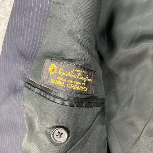 Daniel Cremieux Blazer Mens 42 Navy Pinstripe Classic 3 Button Notch Lapel *READ - Picture 8 of 13